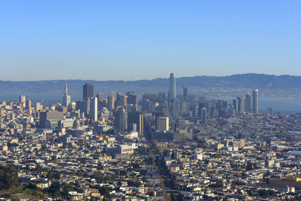 旧金山天际鸟瞰图图片下载