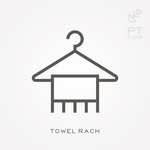 线条图标毛巾架图片下载