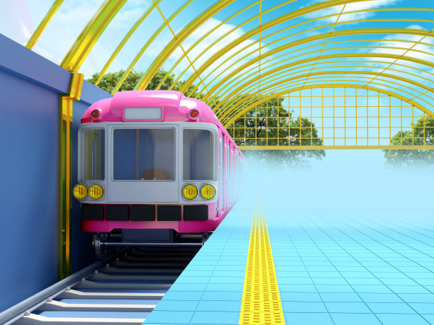 梦幻车站上的火车图片下载