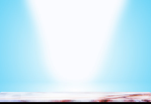 空顶部白色大理石货架或大理石桌子上的蓝色梯度背景/产品显示蒙太奇产品显示图片下载