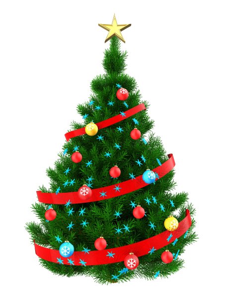 3d深绿色圣诞树图片下载