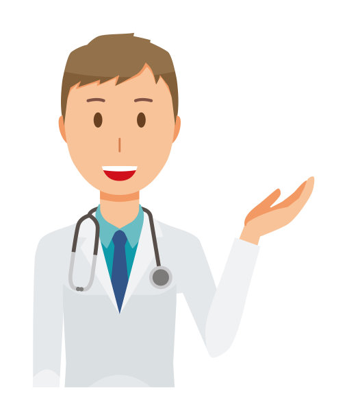 医生给一个穿着白色西装的年轻人看图片下载