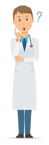 一个穿着白色西装的年轻人正在医生旁边思考图片下载