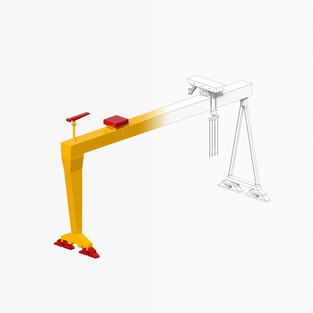 Harland & Wolff龙门起重机。3d插图图片下载