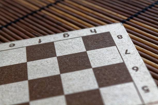 带有白色和棕色细胞的磁性木制空棋盘图片下载