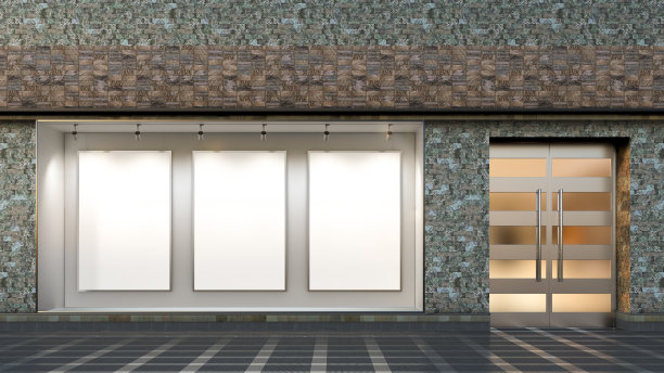 空荡荡的商店橱窗图片下载