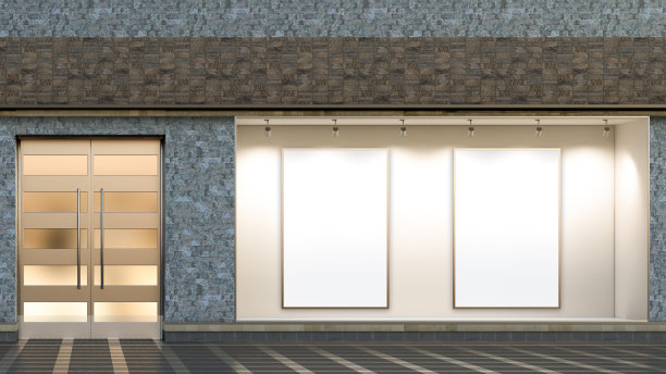 空荡荡的商店橱窗图片下载