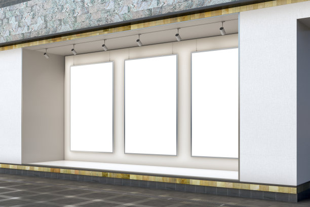 空荡荡的商店橱窗图片下载