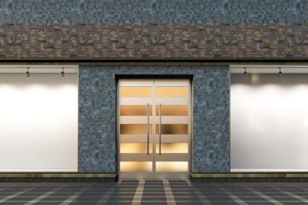 空荡荡的商店橱窗图片下载