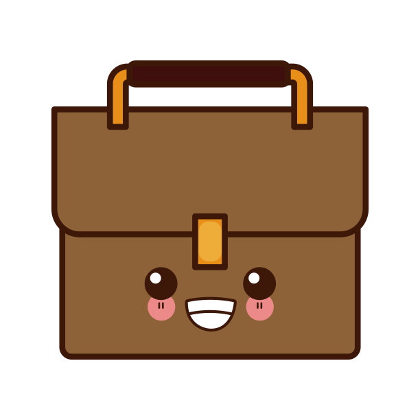 商业公文包孤立可爱可爱的卡通图片下载
