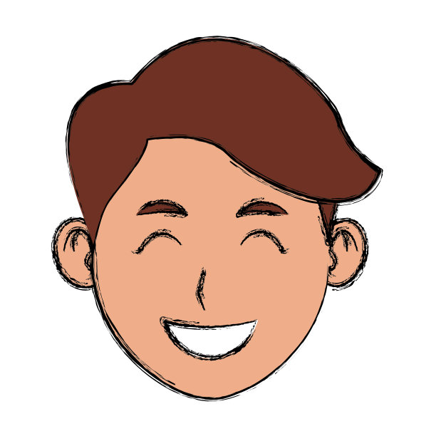 年轻人脸卡通素材图片