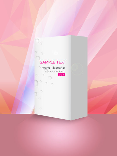 化妆品产品广告粉色背景-矢量插图图片下载