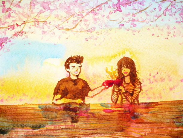 浪漫插画素材ID：304819362