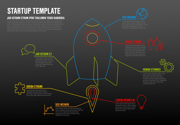 细线启动信息图模板图片下载