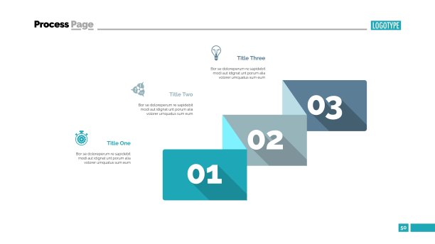 商业幻灯片模板的三个要素图片下载