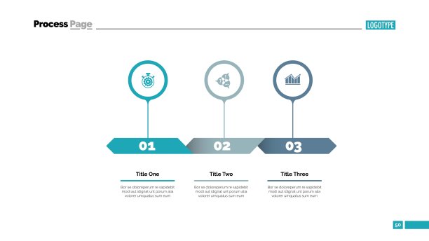 三选项幻灯片模板图片下载