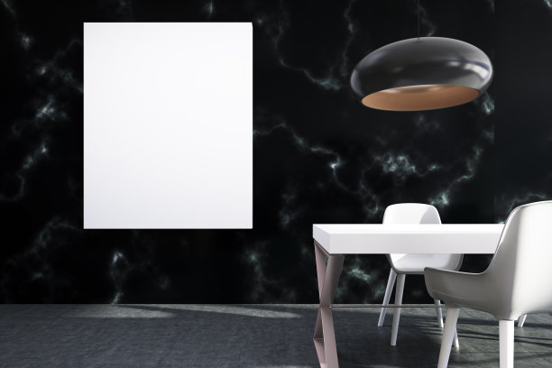 黑色大理石餐厅，海报图片下载