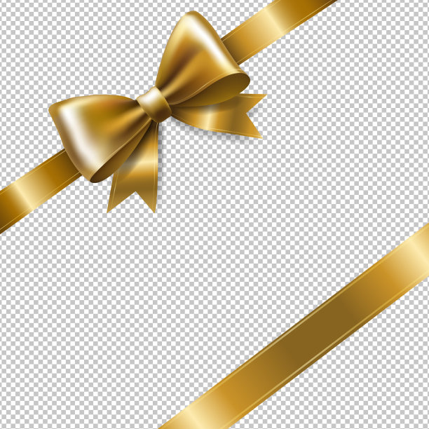 金色的丝带蝴蝶结图片下载