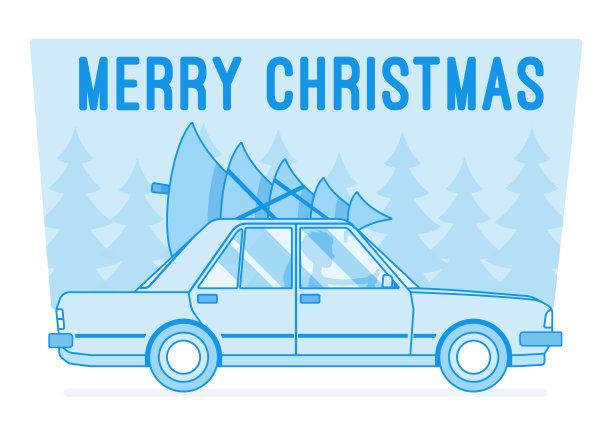 车顶上的圣诞树快乐图片下载