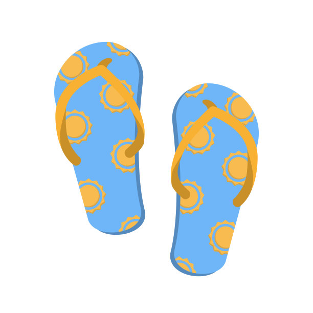 一双人字拖。向量。图片下载