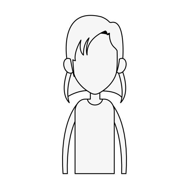 年轻女子卡通图片下载