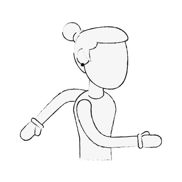 健身女性卡通化身图片下载