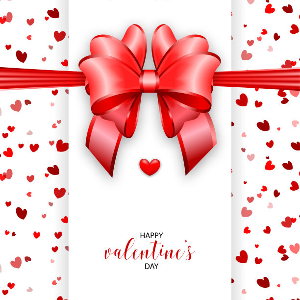 情人节红心形蝴蝶结图片下载