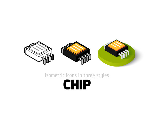 不同风格的芯片图标图片下载