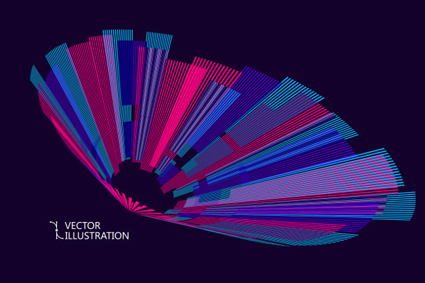 径向抽象图形，矢量背景。图片下载