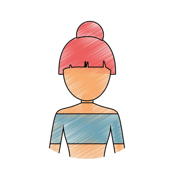 有头发的女人挑选矢量插图图片下载