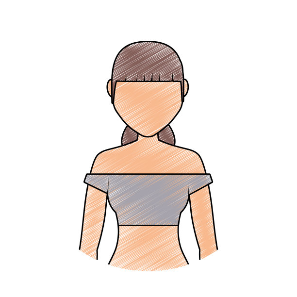 有头发的女人挑选矢量插图图片下载