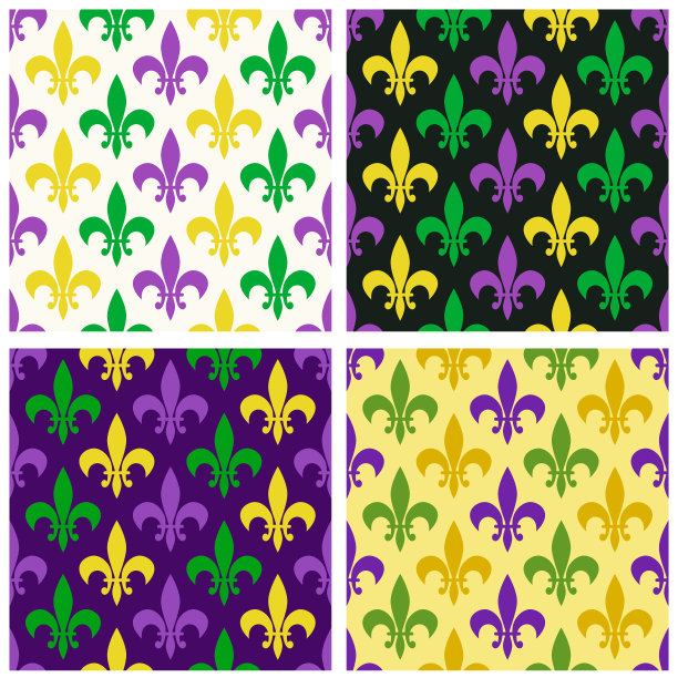 可爱的无缝狂欢节图案在传统的颜色图片下载