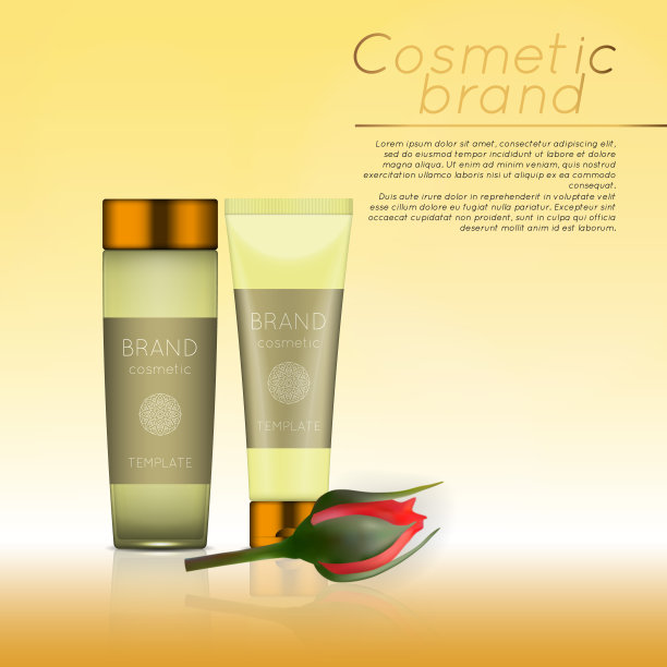 矢量3D化妆插图与粉色和散焦背景。美丽逼真的化妆品产品设计模板。图片下载