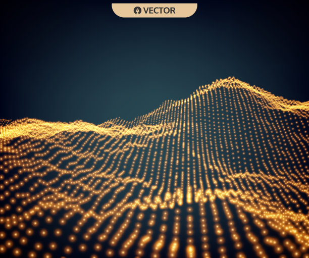 景观背景。地形。网络空间网格。三维技术矢量插图。图片下载