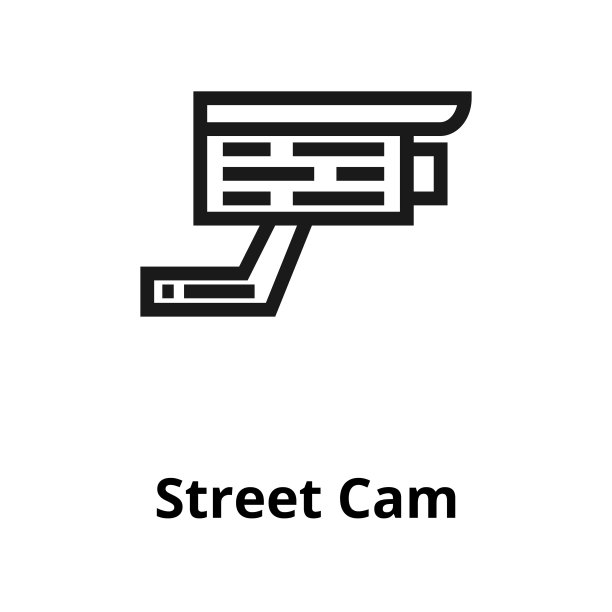 街道摄像头线条图标图片下载