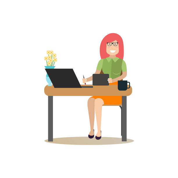 创意设计师矢量插图在平面风格图片下载