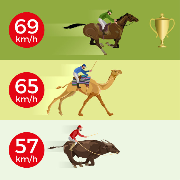 奔腾的马，骆驼，公牛素材图片