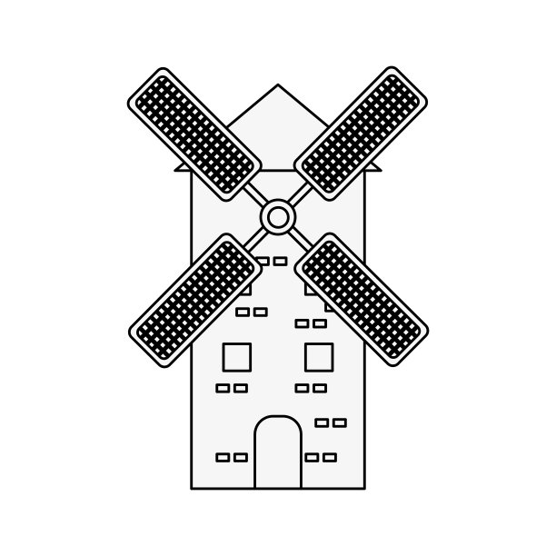 古老的风车建设图片下载