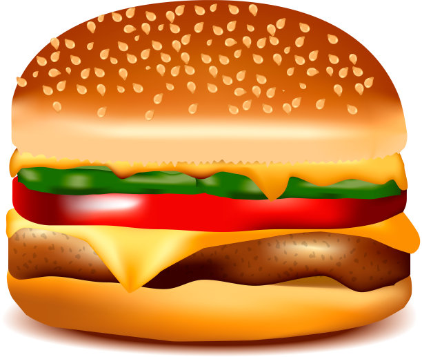 新鲜美味的汉堡配牛肉和蔬菜。图片下载