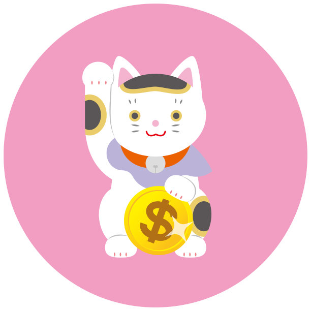 幸运猫和美元。图片下载