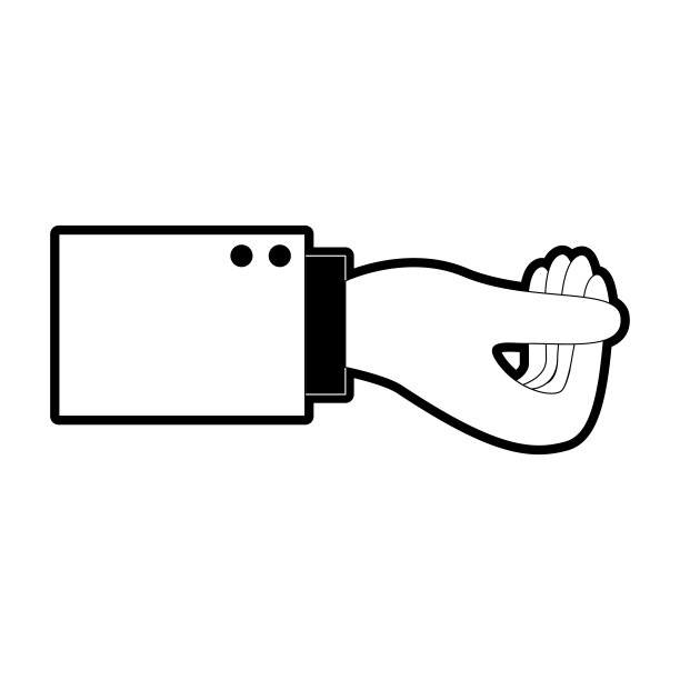 业务手侧视图手势在黑色剪影图片下载