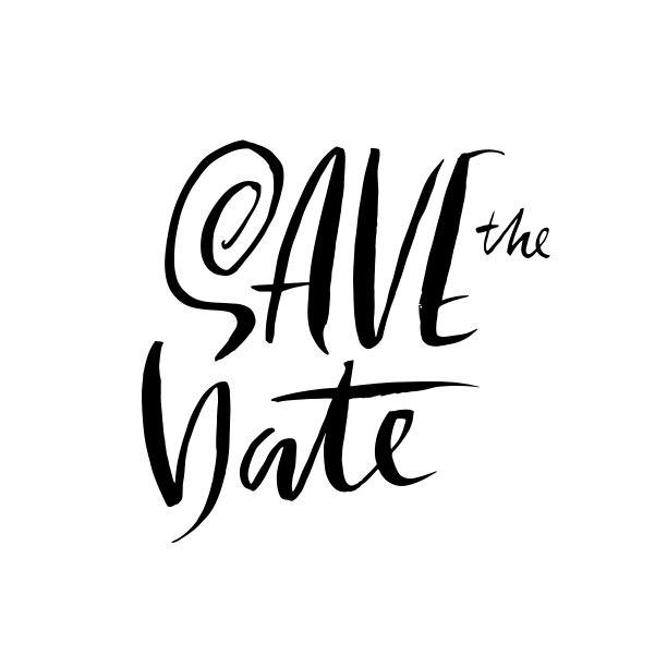 保存日期。为婚礼卡片手绘的字母。油墨现代干刷印刷海报。向量书法插图。图片下载