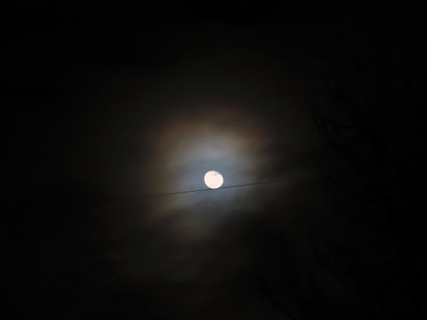 好像挂在电线上的月亮图片下载