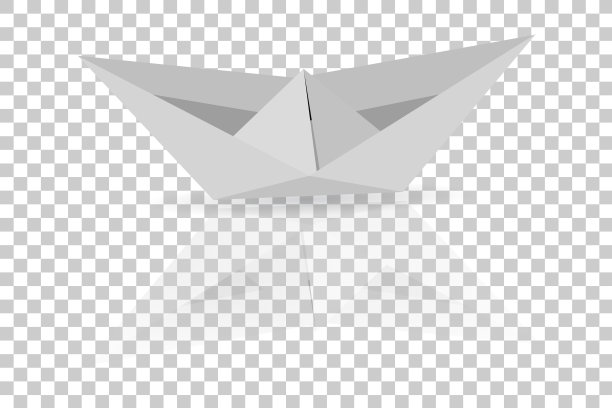 折纸船，在透明效果的背景图片下载