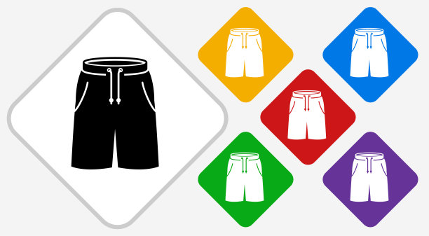 短裤颜色钻石矢量图标图片下载