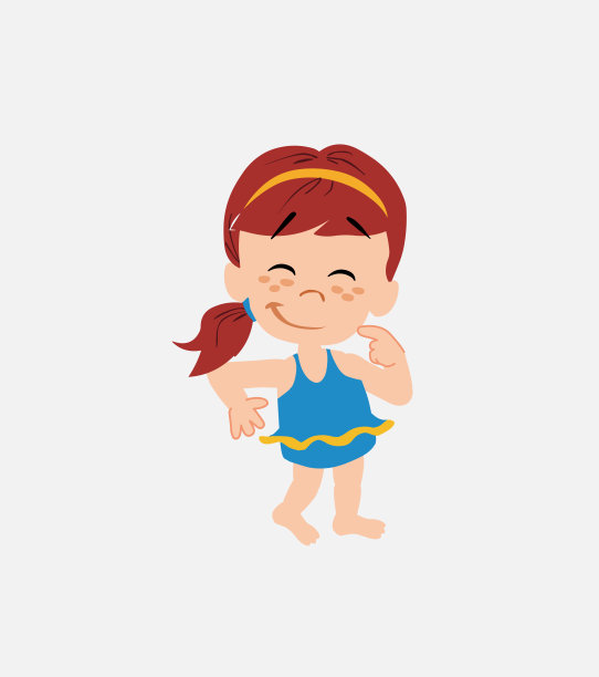 穿着泳衣，表情古怪的白人女孩。图片下载