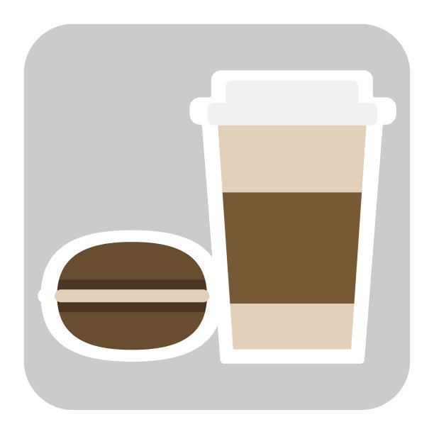 完美的一对超级可爱的卡通咖啡杯和马卡龙。手绘的笑脸浪漫人物图片下载