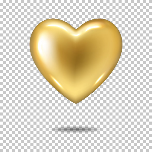 金属心为您的设计在透明的背景。图片下载