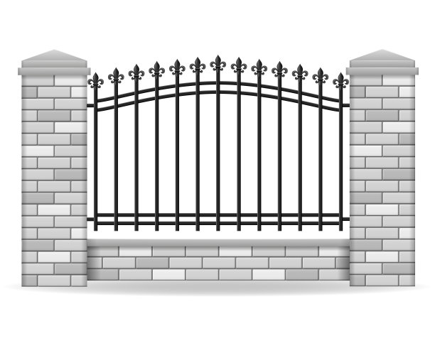砖栅栏矢量图图片下载