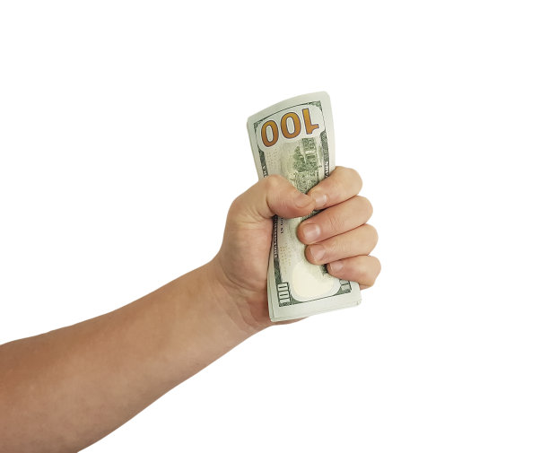 手把钱隔离开来图片下载